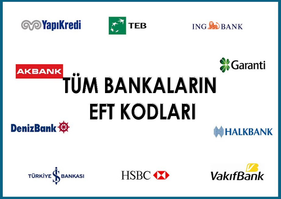 Tüm bankaların EFT kodları
